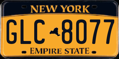 NY license plate GLC8077
