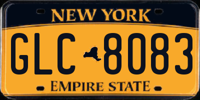 NY license plate GLC8083