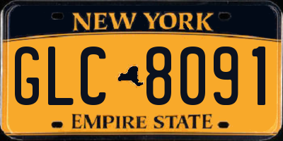 NY license plate GLC8091