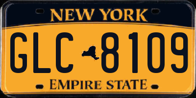 NY license plate GLC8109