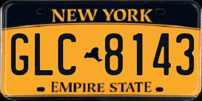 NY license plate GLC8143