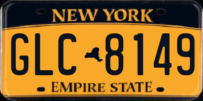 NY license plate GLC8149