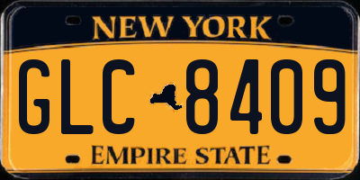 NY license plate GLC8409
