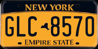 NY license plate GLC8570