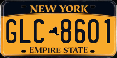 NY license plate GLC8601