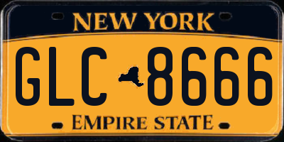NY license plate GLC8666