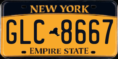 NY license plate GLC8667