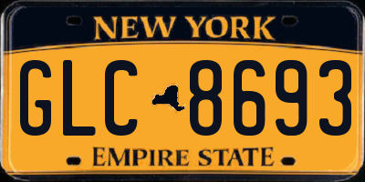 NY license plate GLC8693