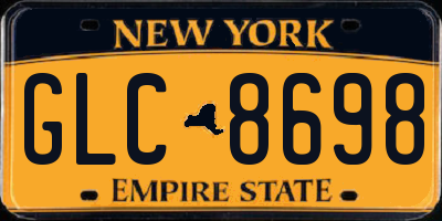 NY license plate GLC8698