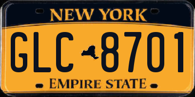 NY license plate GLC8701