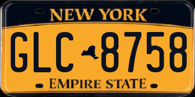 NY license plate GLC8758