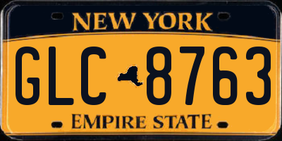 NY license plate GLC8763