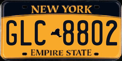 NY license plate GLC8802