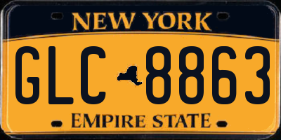 NY license plate GLC8863