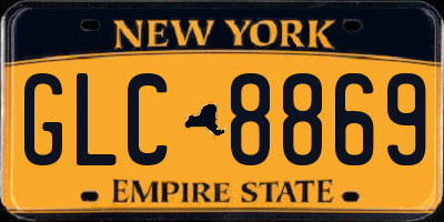 NY license plate GLC8869