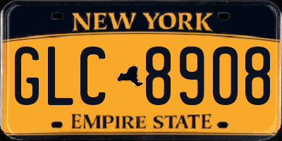 NY license plate GLC8908