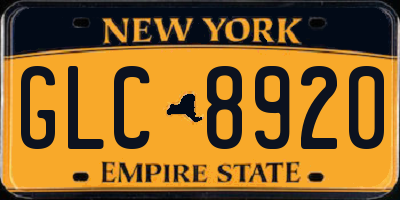 NY license plate GLC8920