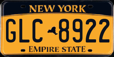NY license plate GLC8922