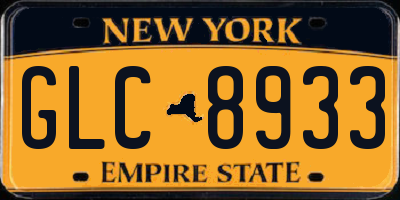 NY license plate GLC8933