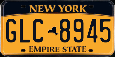 NY license plate GLC8945