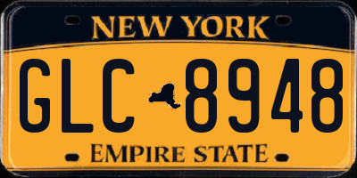 NY license plate GLC8948