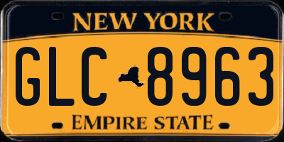 NY license plate GLC8963