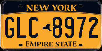 NY license plate GLC8972