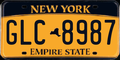 NY license plate GLC8987