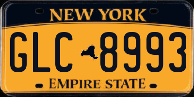 NY license plate GLC8993