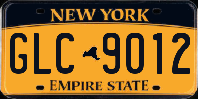NY license plate GLC9012