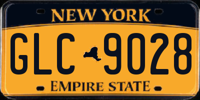 NY license plate GLC9028