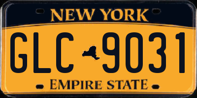 NY license plate GLC9031