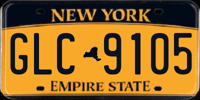 NY license plate GLC9105