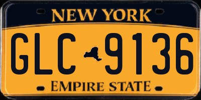 NY license plate GLC9136