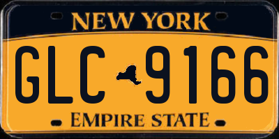 NY license plate GLC9166