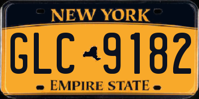 NY license plate GLC9182