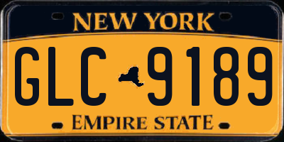 NY license plate GLC9189