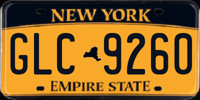 NY license plate GLC9260