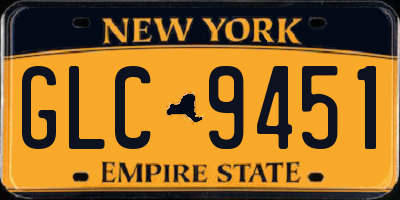 NY license plate GLC9451