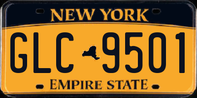 NY license plate GLC9501