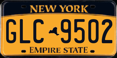 NY license plate GLC9502