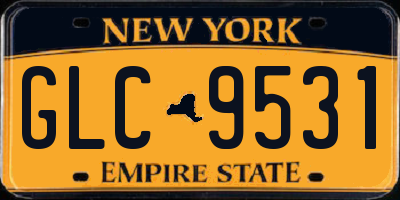 NY license plate GLC9531