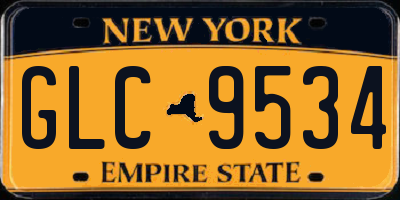 NY license plate GLC9534