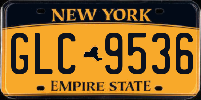 NY license plate GLC9536