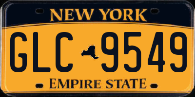 NY license plate GLC9549