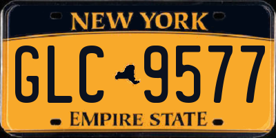 NY license plate GLC9577