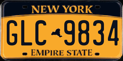 NY license plate GLC9834