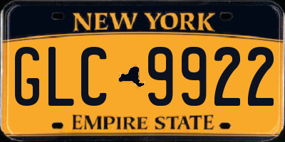 NY license plate GLC9922