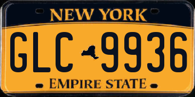 NY license plate GLC9936