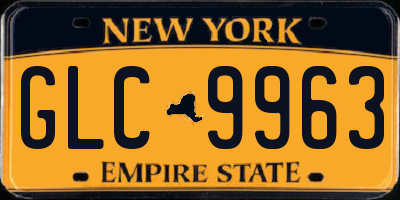 NY license plate GLC9963